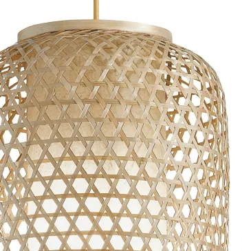 Sospensione Zen con Decoro Intrecciato in Bamboo naturale